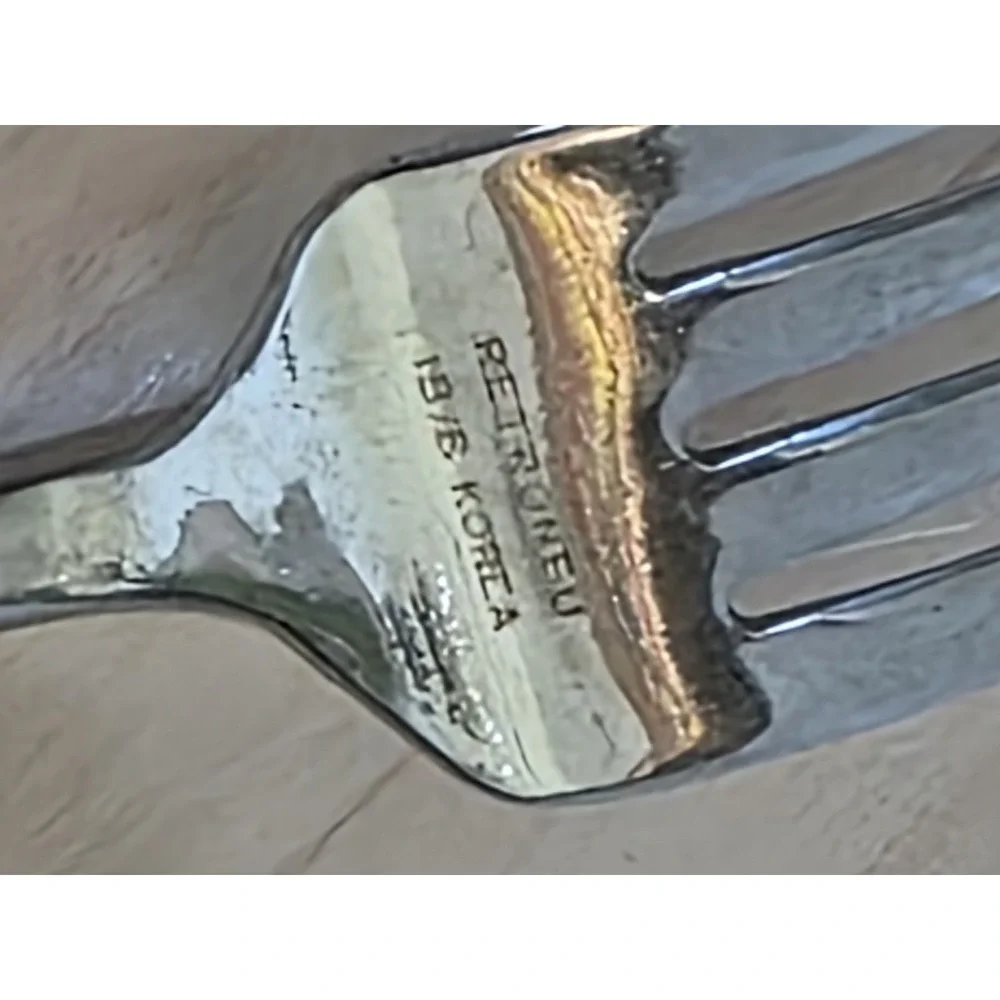 Set of 8 Retroneu CYLINDER Dinner Forks 18/8 Stainless Steel Korea MCM 7 5/8